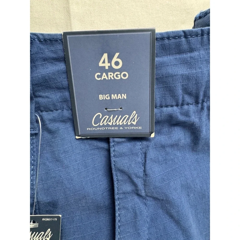 Roundtree & Yorke Casuals Big Man Blue Cargo Shorts 46 Ripstop